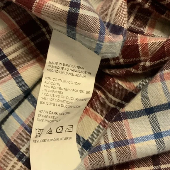 Izod Men's Casual Plaid Shirt - Red, Blue, and White - Picture 5 of 5